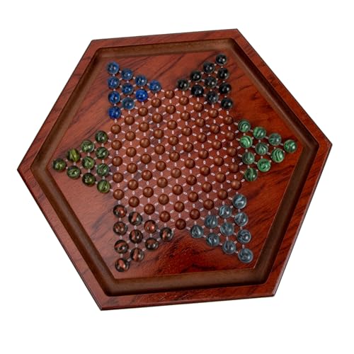 ifundom 1 Satz Hexagon Holz Checkers Label Speicherprüfer Partyzubehör Für Den Babygeburtstag Drehbarer Kartenständer Eltern-Kind-Dame Bildungsbedarf Textmarker Brown Glas von ifundom