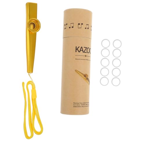 ifundom 1 Satz Kazoo-Set Kazoo- Kazoo üben Gitarren-Kazoo-Partner Kinder-Kazoo kleines Kazoo-Instrument Leistungs-Kazoo Kazoos für Anfänger Kazoo-Trompete Aluminiumlegierung Golden von ifundom