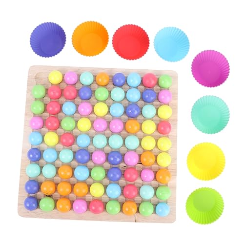 ifundom 1 Satz Kinderball-Clip-Spielzeug Spielzeug Aus Holzperlen Lernspielzeug Holzkugel-Puzzle Interaktives Eltern-Kind-Spielzeug Hölzern Colorful von ifundom