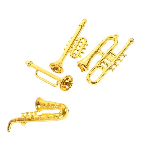 ifundom 1 Satz Klassisches Musikinstrument Instrumente Kleines Klassisches Instrument Mini-häuser Frühpädagogisches Miniatur-Saxophon Miniaturen Mini-Saxophon-anhänger Pp Golden von ifundom