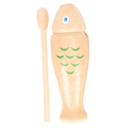 ifundom 1 Satz Kleiner Fisch Aus Holz Guiro Percussion-Instrument Für Kleinkinder Musikinstrument Für Kinder Lernspielzeug Für Kleinkinder Percussion-musikspielzeug Hölzern Beige von ifundom