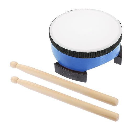 ifundom 1 Satz Kunstleder Einfache Trommel Spielzeug Holz Frühen Unterricht Musik Trommel Musikalische Boden Trommel Blau Percussion Instrument Spielzeug von ifundom