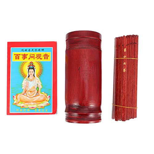 ifundom 1 Satz Lotterie Container chinesischer Papierstab Chinesisches Weissagungsspiel die chinesen Buddhismus buddhistischer Wahrsagungsstab für zu Hause Wahrsagespiel-Eimer-Stütze Holz von ifundom