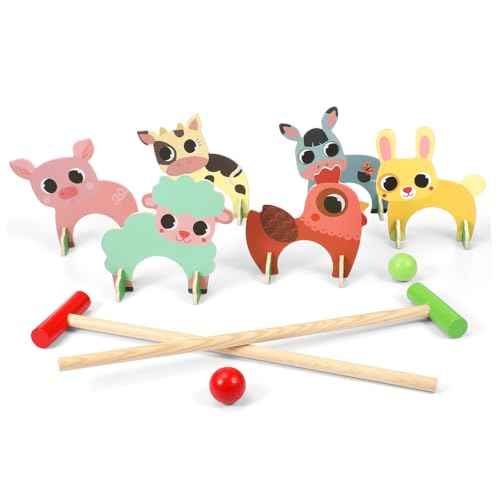 ifundom 1 Satz Lustiges Tierkrocket Animal Croquet Kit Outdoor-kit Für Kick-Crocket-Spiel Bausatz Krocket-Spiel Tier-krocket-Set Tierkrocketspiel Für Hölzern von ifundom