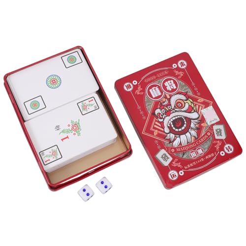 ifundom 1 Satz Mahjong-Poker Kartendeck Reise-Mahjong Chinesisches Kartenspiel Mahjong Mahjong-scorekarte Schwarze Spielkarten Mahjong-Fliesen Mahjong-Spielkarte Kartenautomat Papier Rot von ifundom