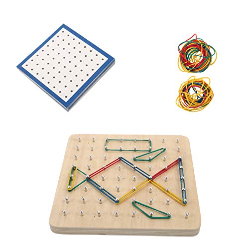 ifundom 1 Satz Mathe-steckplatte Aus Holz Geoboards Geobrett Lernwerkzeuge Für Geometrische Formen Grundschule Mathematik Nagelplatte Kreatives Geoboard Nagelbrett Aus Holz Hölzern von ifundom