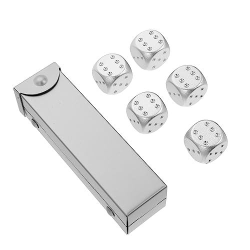 ifundom 1 Satz Metallwürfel für den einzug lichtwürfel spielwürfel Fun Toy Zahlenspielzeug Partyspiel Punktwürfel Würfel aus Aluminiumlegierung Würfelspiel Requisite Silver von ifundom