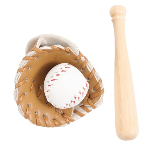 ifundom 1 Satz Mini-Baseball Miniatur-sportartikel Rolle Vortäuschen Spielset Puppenhaus-Baseball-Set So Tun, Als Ob Wäre Rollenspielzubehör DIY-versorgung Hölzern von ifundom