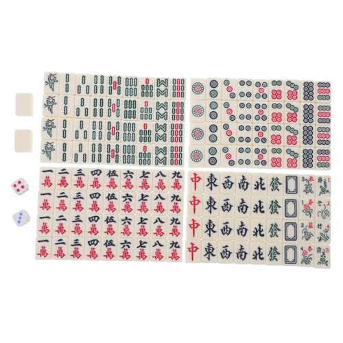 ifundom 1 Satz Mini-Mahjong Mahjong-Tisch automatisch Gestell tragbares Mahjong Euchre-Würfel Mini Mahjong Spielset Reise-Mahjong Mahjong-Kit Chinesisches Mahjong- Melamin von ifundom