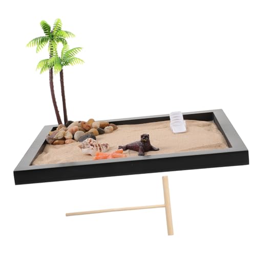 ifundom 1 Satz Mini-Palmen Sandtischkunst dekorativer Sandkasten Zen-Gartensand raumdeko Handgemachte Dekoration Schreibtisch-Sandkasten-Ornament Zen-Garten-Sandstrand artware Kies von ifundom