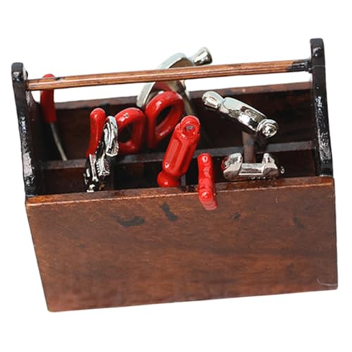 ifundom Miniatur Werkzeugkasten für Puppenhaus 1:12 Puppenhaus Zubehör Holz Legierungs Spielzeug Dekoration für Kinder Miniatur Spielzeug ifundom Miniatur Werkzeugkasten für Puppenhaus 1:12 Puppenhaus Zubehör Holz Legierungs Spielzeug Dekoration für Kinder Miniatur Spielzeug von ifundom