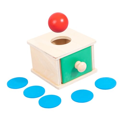 ifundom 1 Satz Münzbox Säuglingsspielzeug Kognitives Motorik-trainingsspielzeug Babybälle Münzspielzeug Für Babys 0-6 Monate Kugelspielzeug Kinderspielzeug Holz von ifundom