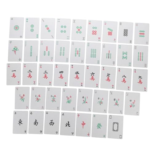 ifundom 1 Satz Poker Washi-Tape schwarz Reise-Mahjong-Karte Chinesische Mahjong-Spielkarte - Jongg Spielkarten Set Mini Spielkarten wasserdichte Spielkarten Mah-Jongg-Spielkarten von ifundom