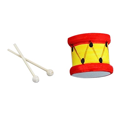 ifundom 1 Satz Puppenhaus Drumsticks deko Dekorationen Toys spielsachen Holz Schlagzeug Mini-Trommel- Minitrommel Mini-Trommelmodell hölzern von ifundom