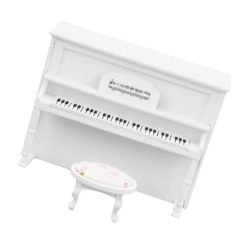 ifundom 1 Satz Puppenhaus-Klavier hühner Piano Klavier Ornamente Klavier Miniatur-Klaviermodell Klavier Modell Kunstschmuck Miniaturornament Birke Weiß von ifundom