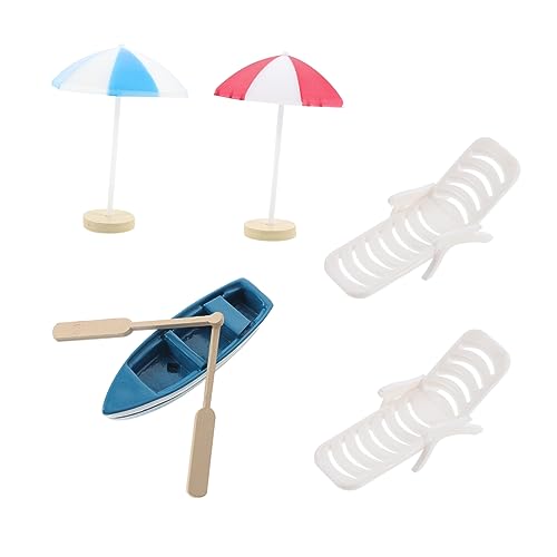 ifundom 1 Satz Sandtisch-Ornamente am Strand Strandminiaturen Regenschirm Miniatur Strandlandschaft Dekoration strandstuhl tortendeko Einschulung kreative Mini-Dekoration Mini-Ornament von ifundom