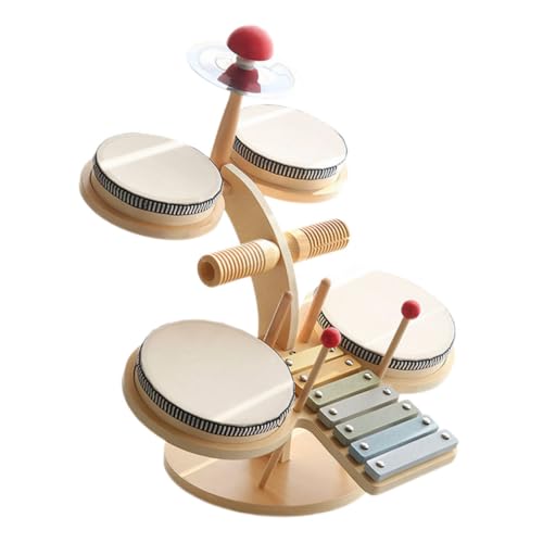 ifundom 1 Satz Schlagzeug Für Kinder Musikspielzeug Schlagzeug-spielset Lustige Musikspielzeuge Kinderspielzeug Jazz-Drum-Spielzeug Kleinkind Musikspielzeug Holz von ifundom