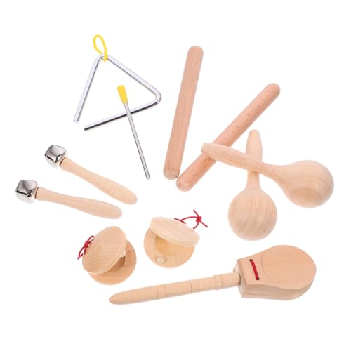 ifundom 1 Satz Schlagzeug-Instrumenten-Set Orff-Instrument Rhythmus-Sticks kinderinstrumente Kinder musikinstrumente Holzrassel Set Instrumentenspielzeug für Kinder Glockenspielzeug Metall von ifundom