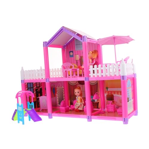 ifundom 1 Satz Schloss selber Bauen spielhaus Playhouse for Kinderzimmer Einrichtung Simulation Schloss Simulationsschloss zusammenbauen Plastik Rosa von ifundom