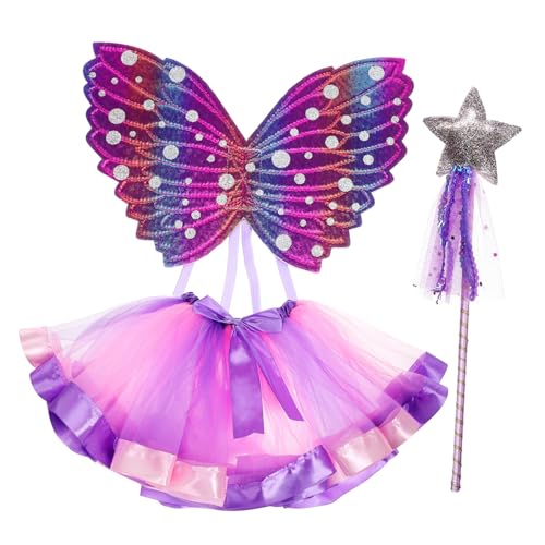 ifundom 1 Satz Schmetterlingsflügel für Kinder Tutus für Mädchen Schmetterlingsprinzessin Kostüm Kinder Verkleidung Schmetterling Partykleidung für Kinder Schmetterlingsflügel für Mädchen von ifundom