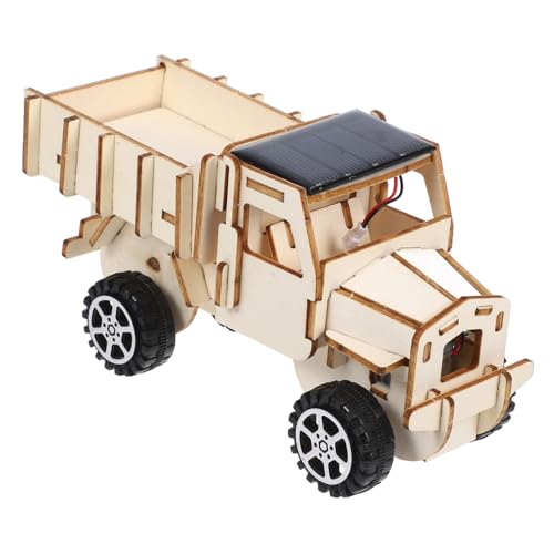 ifundom 1 Satz Solar-Truck-Modell Spielzeug Zusammenbauen Wissenschaftliche Experimente Modellbausatz Für Solarfahrzeuge Solarauto-Experiment-Requisite DIY-experimente Beige Kiefernholz von ifundom