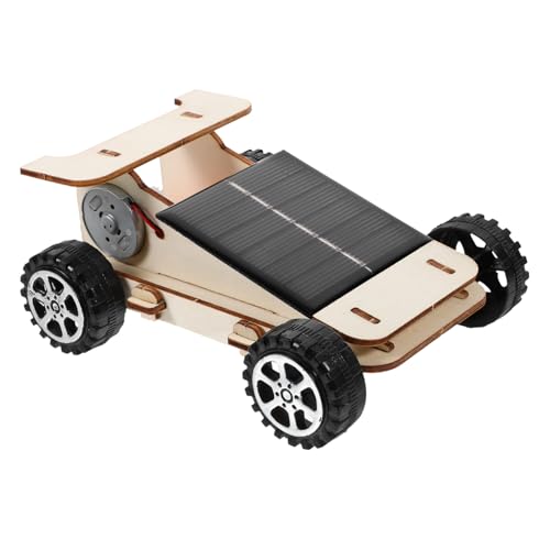 ifundom 1 Satz Solare Solarbetriebenes Fahrzeug Bauprojekt, Wissenschaftliches Experiment Rc-solarauto-bausatz 3D-gebäuderätsel Bauen Sie Auto-geschenkspielzeuge Zusammen Solar- Holz von ifundom