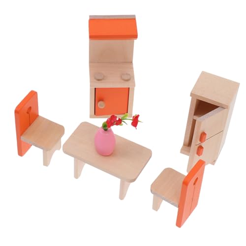 ifundom 1 Satz Spielhaus Spielzeug Miniatur-Küchenutensilien Puppenstuben-Esszimmerstühle kinderspielzeug küchenspielzeug für Kinder pädagogisches Spielzeug Kleinmöbel für Mädchen hölzern von ifundom