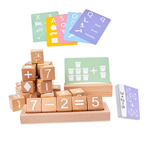 ifundom 1 Satz Spielzeug mit digitalen Bausteinen Blockbuchstaben-Alphabet Kinder tylonal Mint-Lernblöcke Kinder holzspielzeug Alphabet Lernen Holzbausteine Vorschulspielzeug hölzern Khaki von ifundom