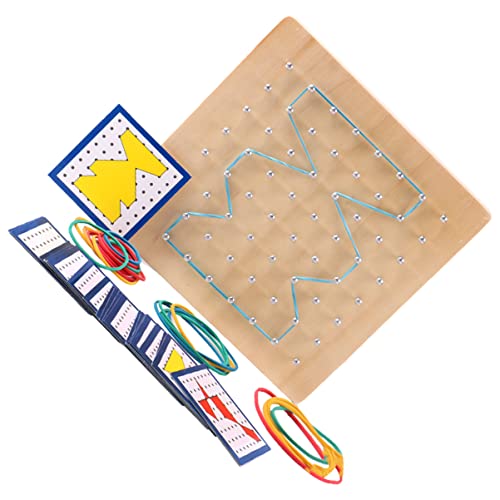 ifundom 1 Satz Stecktafel Geoboard Geometry Learning Tools Bildungsspielzeug Nagelplatte Platte Steckbrett Mathe-Lernwerkzeug Lernwerkzeuge für Kindermathematik Nagelbrett Geobrett hölzern von ifundom