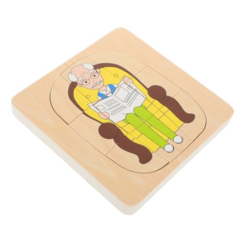 ifundom 1 Satz Tier- Und Pflanzenpuzzle Rätsel Für Kinder Lernspielzeug Für Kinder -rätsel Cartoon-rätsel Rätsel Für Kleinkinder Kinderspielzeug Aus Holz Steckpuzzle Aus Holz Hölzern von ifundom