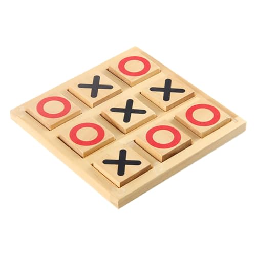 ifundom 1 Satz -Toe Xo Schachbrett Brettspielspielzeug Eltern-Kind-Spiel Tics Tac Toe Familienspiel Schachspiel Spielzeug Denksportaufgaben Mini-Schachbrett Tischspiel Holz Khaki von ifundom