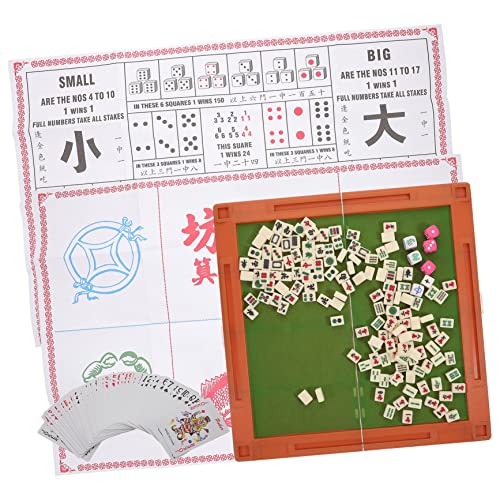 ifundom 1 Satz Tragbarer Mahjong-Tisch Schach Schachbrett Lustiges Reisespielzeug Kleines Chinesisches Mahjong Mini Schach Mahjong Tischdecke Kompaktes Brettspiel Brettspiele Abs von ifundom