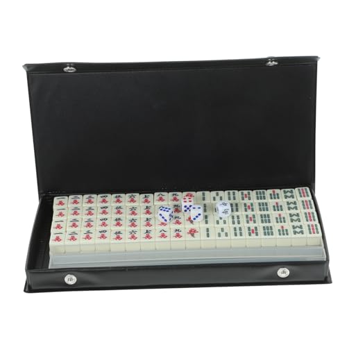 ifundom 1 Satz Tragbares Mahjong Reisespiel-Requisiten Party-Mahjong-kit Zubehör Für Mahjong-Spiele Mahjong-brettspiel Reise-brettspiel-Requisite Chinesisches Mahjong-Spiel Melamin von ifundom