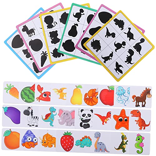 ifundom 1 Satz Von Cartoon Shadow Matching Toys Holz Puzzle Toys Kleinkinder Frühes Bildungsspielzeug Matching -blöcke von ifundom