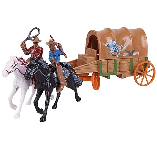 ifundom 1 Satz Western-Cowboy-Figur Westliche Modelle Wildwestfiguren Reitfiguren Spielzeug Pferde Reiterfiguren Modelle Action-Figuren-spielset Menschliche Landschaftsmodelle Plastik von ifundom