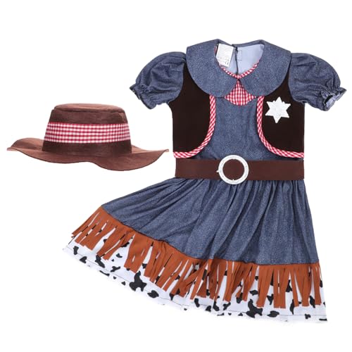 ifundom Cowgirl-Kleid Western-Outfit Western-Kleidung für Damen Mädchengeburtstag und Mädchenkleidung Stilvoll von ifundom