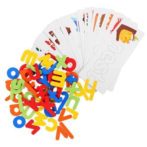 ifundom 1 Satz Wortbuchstabierspielzeug Puzzle kinderpuzzle knobeleien für kleinkindspielzeug lernspielzeug Kinderspielzeug Rechtschreibspielzeug Alphabet-Rätsel Holz von ifundom