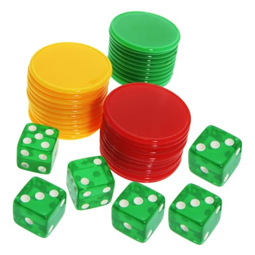 ifundom 1 Satz Würfel-chip-Set Tragbare Pokerchips Leere Spielchips 6-seitiger Spielwürfel Kidcraft-spielset Lernzähler-chip Leere Chipkarte Würfelspiel Leere Würfel Kunststoff Acryl von ifundom