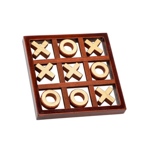 ifundom 1 Satz Xo Brettspiel Schach Interaktives -Eltern-Spiel Schach Brettspiel Aus Holz Eltern-Kind-schachspiel Xo Schachspielzeug Aus Holz Brown Hölzern von ifundom