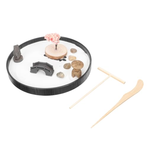 ifundom 1 Satz Zen-sandtisch-Ornament Desktop-Mini-Zen-Garten Mini Japanischer Zen-gartenbausatz Mini-Zen-sandgarten Haushaltskunst Japanische Accessoires Mini- Zen-Garten-Set Holz von ifundom