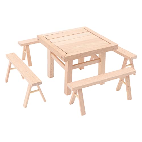 ifundom 1 Satz Zusammengebaute Holztische und Stühle lustiges Montagespielzeug Kindermöbel kinderzimmer zubehör kinder holzspielzeug holzkit Kinderspielzeug Kindertisch und Stühle hölzern von ifundom