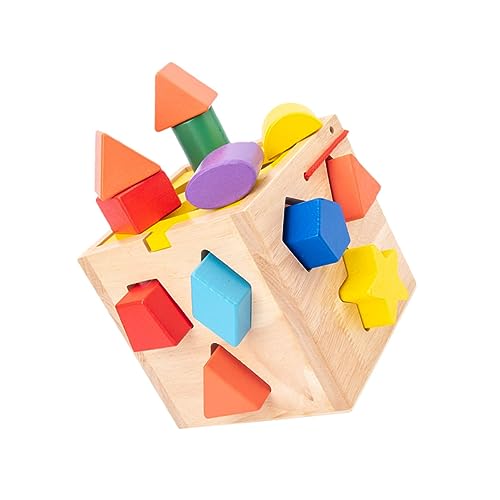 ifundom 1 Satz Zwölf-Loch-intelligenzbox Puzzle-lernspiel Spielzeug Mit Geometrischen Formen Form Bausteine ​​Spielzeug Geometrische Formblöcke Form Passende Blöcke Colorful Hölzern von ifundom