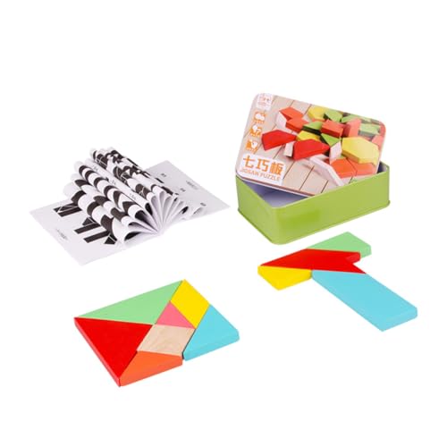 ifundom 1 Schachtel Holz-Tangram Tierspielzeug Kinder Spielset Tiere Puzzles Lustiges Tangram-Spielzeug Puzzle-bausteine Spielzeug Für Kinder Früherziehungsspielzeug Hölzern von ifundom