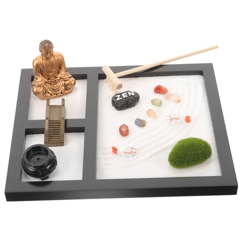 ifundom 1 Schachtel Zen-Sandtisch künstliche Bonsai-Rechen Zen-Garten-Sand-Kit Desktop-Zen-Gartenwerkzeug buddhistische Zen-Dekoration Zen-Tischdekoration Sandkasten artware Plastik von ifundom