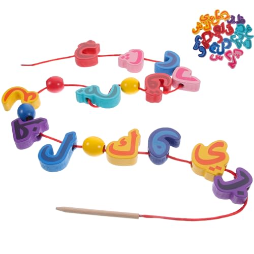 ifundom 1 Set Alphabet Perlenspiel Passendes Kinderspielzeug Kinderpuzzles Kinderpuzzles Kleinkindpuzzle Stapelspielzeug Bausteine ​​Für Kleinkinder DIY Holzblockspielzeug von ifundom