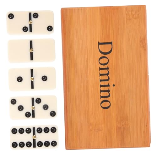 ifundom 1 Set Antikes Domino Bausteine ​​Wer Brettspiel Dominosteine ​​Western Tischläufer Lustige Dominosteine ​​Interessantes Domino Rennspiel Kleinkind Pädagogisches Bambus von ifundom