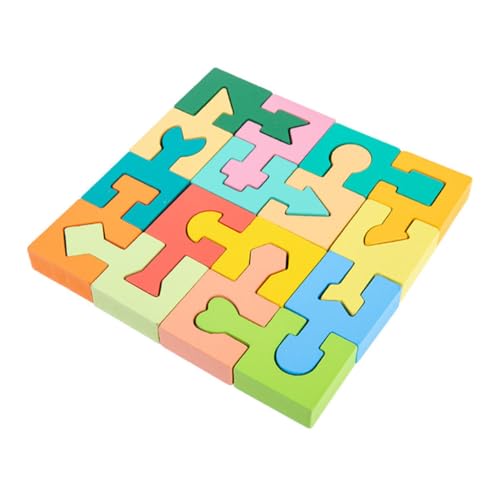 ifundom 1 Set Bausteine ​​Puzzle Form Lernblock Vorschulische Geometrie Puzzles Denksportaufgabe Block Puzzles Puzzles Für Puzzle Holz von ifundom