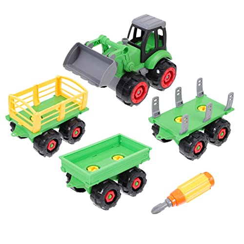 ifundom 1 Set Farmer Auto Set LKW Auto Autos Lustiges Spielzeugauto Cartoon Fahrzeugmodell Kreatives Lernspielzeug Kuh Transportfahrzeug Grüner Kunststoff von ifundom