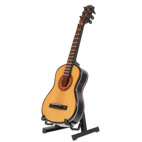 ifundom 1 Set Figur Mini Gitarre Heimdekorationen Hauszubehör Für Zuhause Kindergitarrendekorationen Für Zuhause Schreibtischornament Minidekor Minispielzeug Puppenhausmöbel Khaki Holz von ifundom