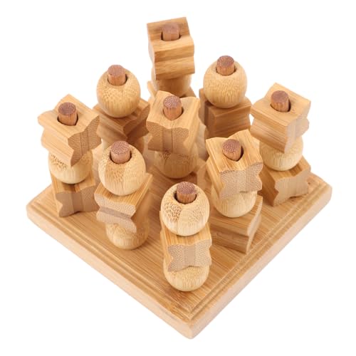 ifundom 1 Set Gravity Wood Toe Holztoe Holzbrettspiele Board Toe Xo Familienspiele Klassisches Brettspiel Toe Game Xo Spiel Toe Brettspiel Xo Brettspiele von ifundom